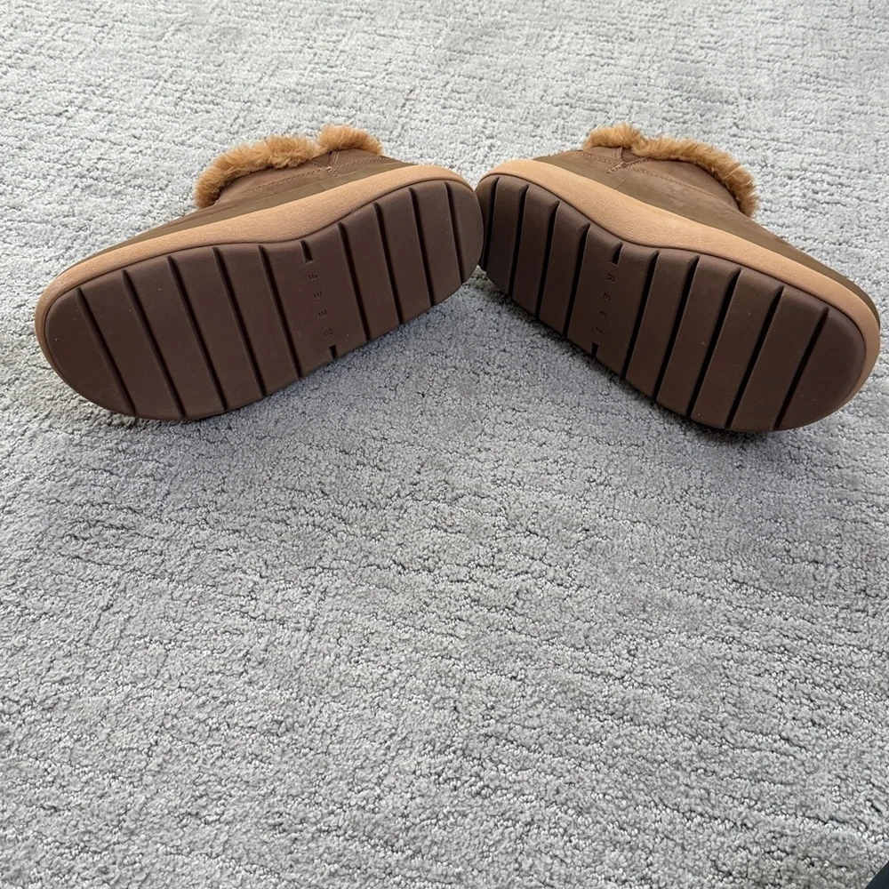 REEF Brown Fur-Lined Slip-On Shoes - Picture 4 of 5